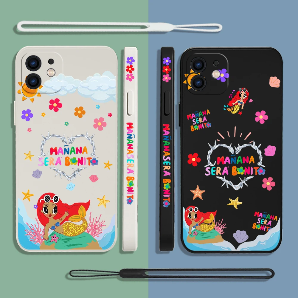 Karol G Manana Sera Bonito Phone Case For Samsung Galaxy S23 S22 S21 S20 Ultra FE 4G S9 S10E Note 20 10 Plus With Lanyard Cover