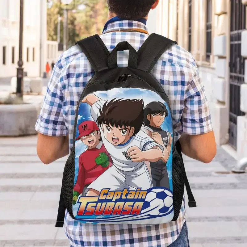 3D Print Captain Tsubasa Backpack for Girls Boys Japanese Anime Manga School College Travel Bags Bookbag Fits 15 Inch Laptop