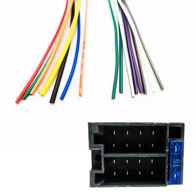 ISO Connector Cable 12V Power Four Channels Loudspeakers Wiring ISO 10487 Harness Adapter for Car Audio Head Units