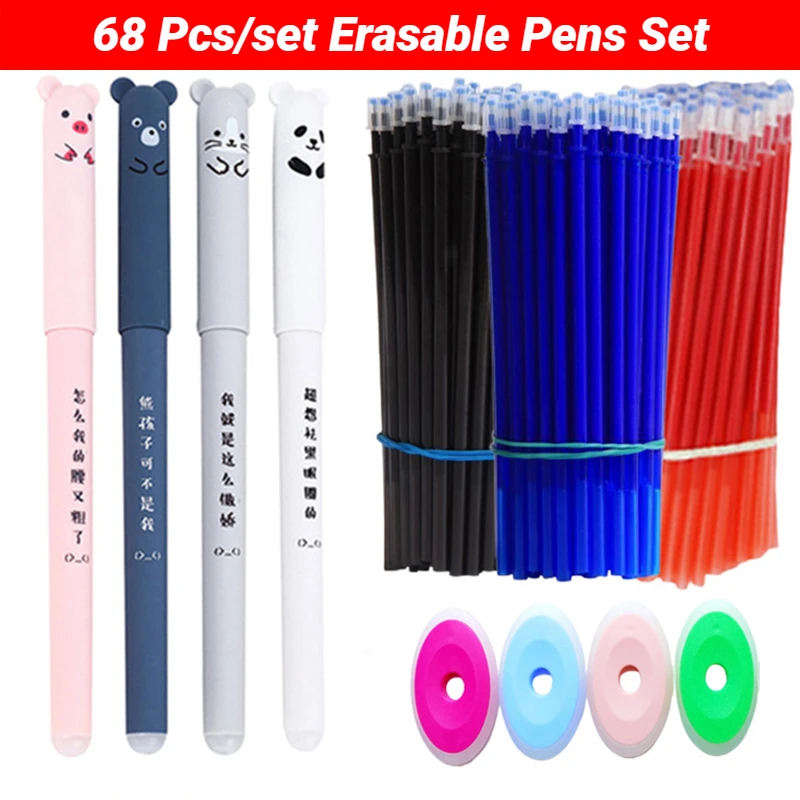 

0.35mm Erasable Pens Kawaii Bear Gel Pen for Girls Gifts School Office Stationery Accessories Writing Supplies