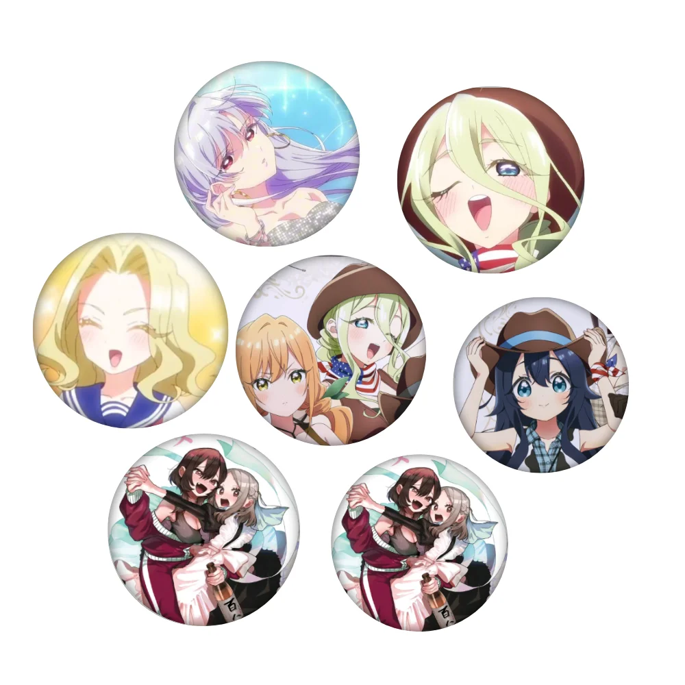 58mm 100 Real Girlfriends Who Truly Love You Anime Badge Brooch, Round Tin Button Pin, Lapel Pin for Backpack Anime Fan Gift