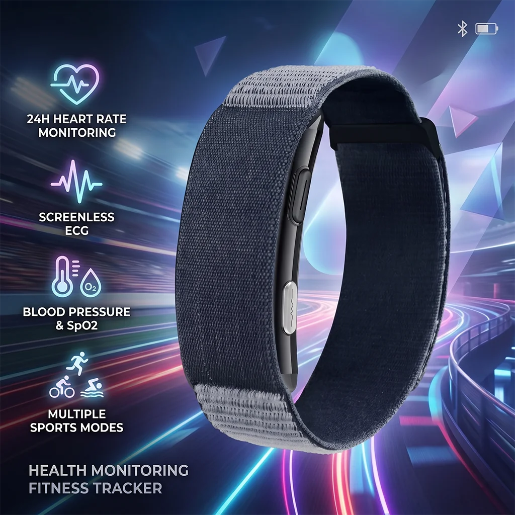 Novo Smartwatch 2026 Sem Tela com ECG, Monitor de Fitness, Pressão Arterial, Oxigênio e Saúde, Múltiplos Modos Esportivos
