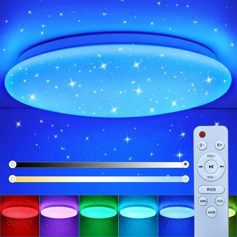 modern rgb luz de teto led com controle remoto escurecimento lampada do teto smart home decor ambiance quarto sala 220v 01