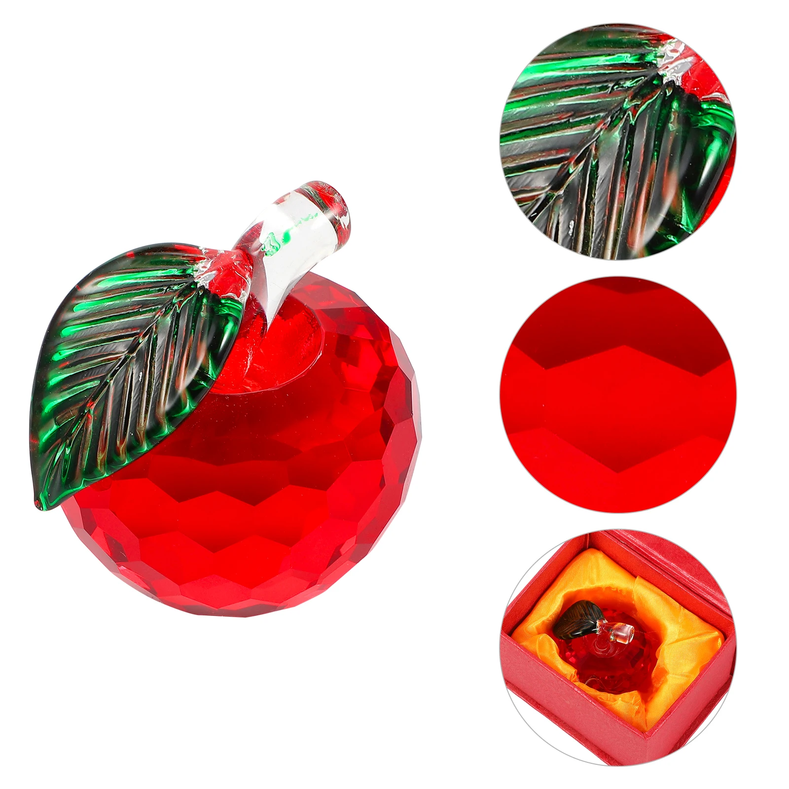 

Crystal Apple Lifelike Peace Desktop Ornament Gift For Christmas Eve Present High Quality Clear Craft Paperweight Sense Three