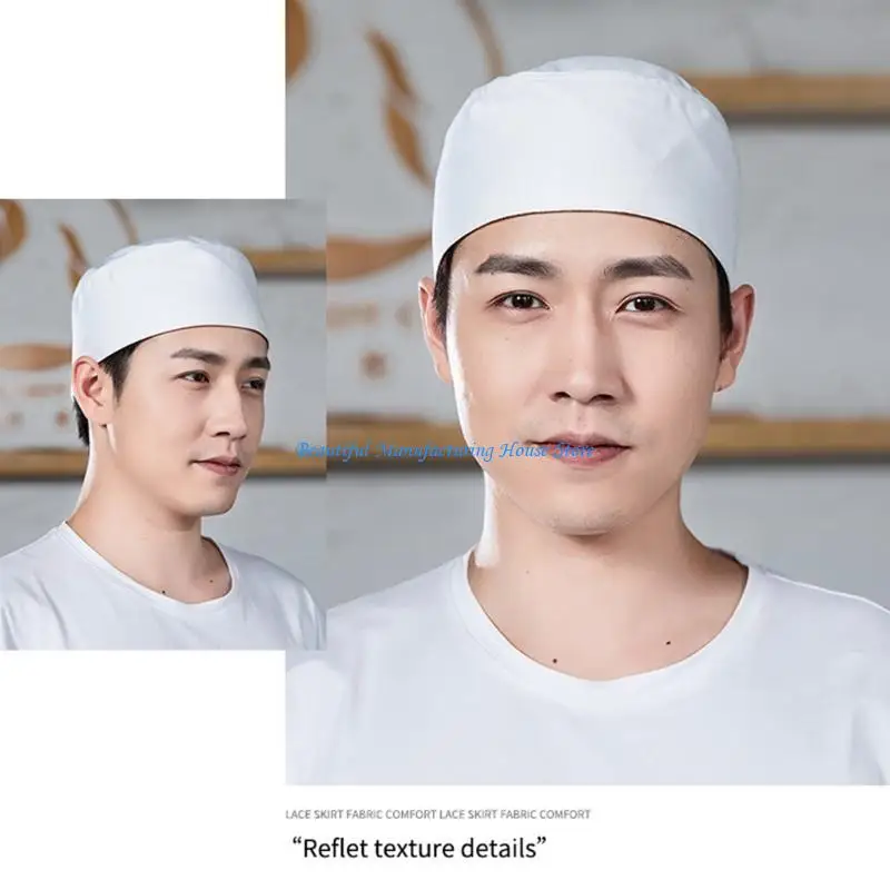 E56A Multiuse Flat Work Hat for Culinary Professional Adjustable and Breathable Chefs Hat Perfect for Sushi Restaurant Waiter