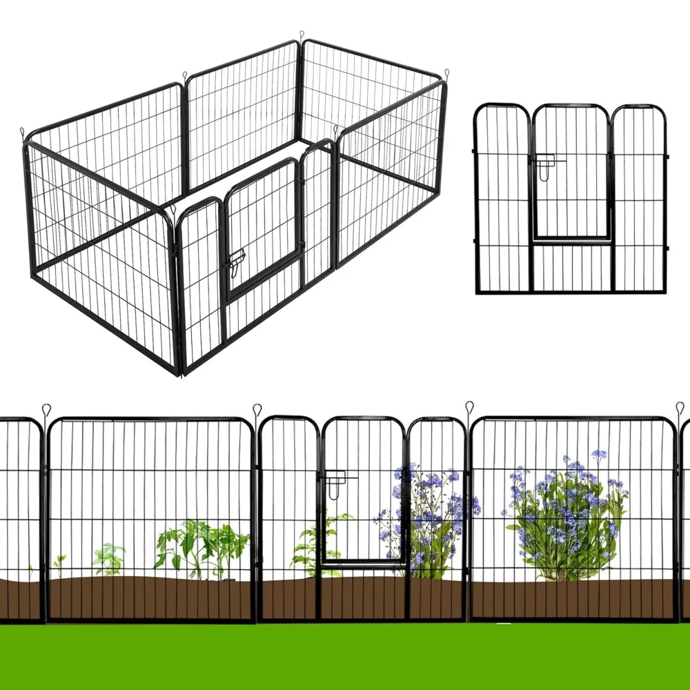 

Decorative Garden Fence - 24in X 43ft Rustproof Folding Fencing Landscape Patio Flower Bed Animal Barrier Border, Customized