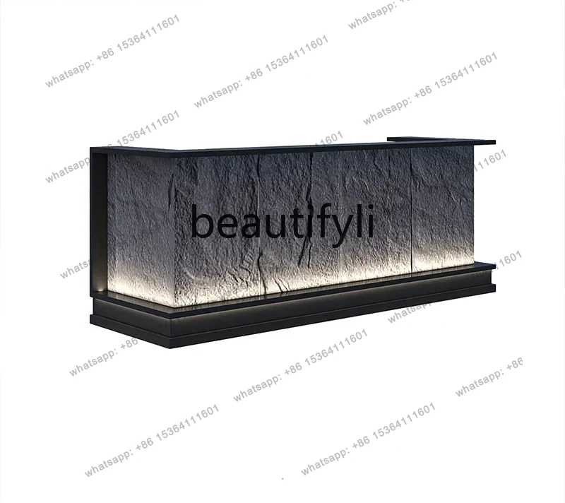 

D30Light luxury stainless steel bar counter clothing store checkout page counter beauty salon barber shop front desk