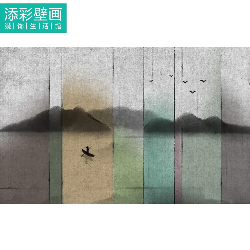 مخصص 3D الحبر المشهد الظلام جديد الصينية خلفية جدارية النسخة الأفقية من النمط الصيني غرفة المعيشة التلفزيون خلفية غرفة نوم 8d