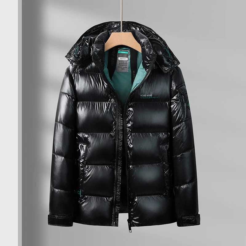 Casaco casual solto e brilhante masculino, casacos grossos e brilhantes, à prova de vento, parka de algodão acolchoado, impermeável, outwear de inverno, 2022