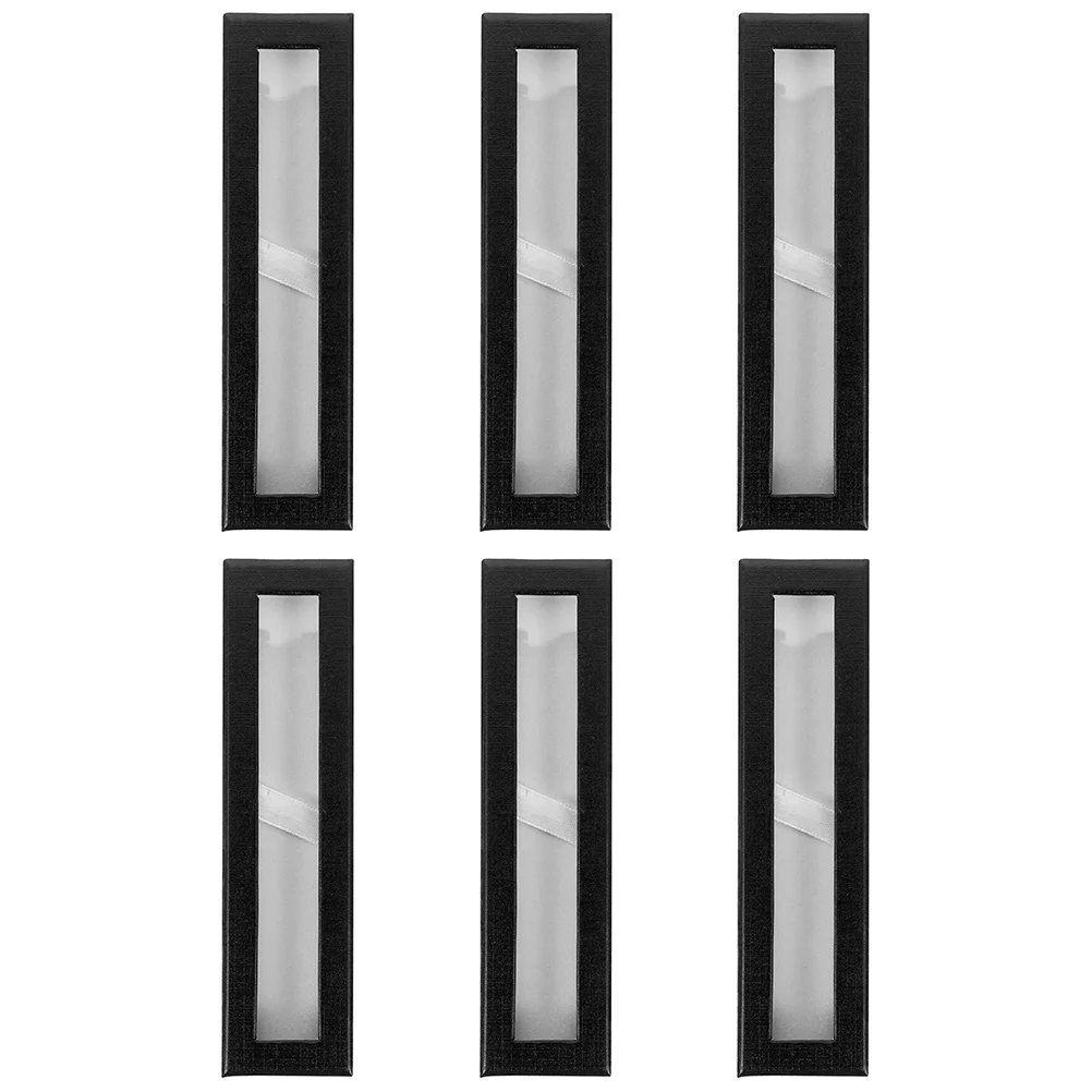 

6pcs Pen Box Gift Transparent Window Premium Paper Sturdy Storage Case for Fountain Pens Gel Pens Pencils Birthday Award Gifts