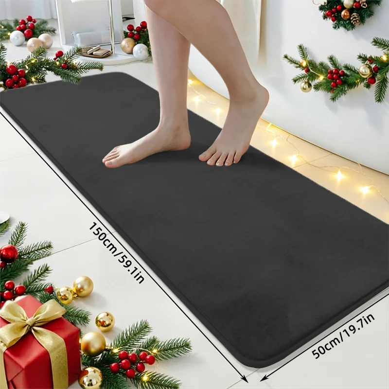 1Pc Soft and Comfortable Coral Fleece. Large Size High-Density Memory Foam Highly Absorbent Bathroom Mat. Simple and Elegant Design, Available in Six Colors. Anti-Slip Dot Design on the Bottom. Suitable for Multiple Settings: Bathroom/Kitchen/Entryway/Indoor Area/Laundry Room/Living Room/Shower Area/Home/Office/Hotel/Homestay