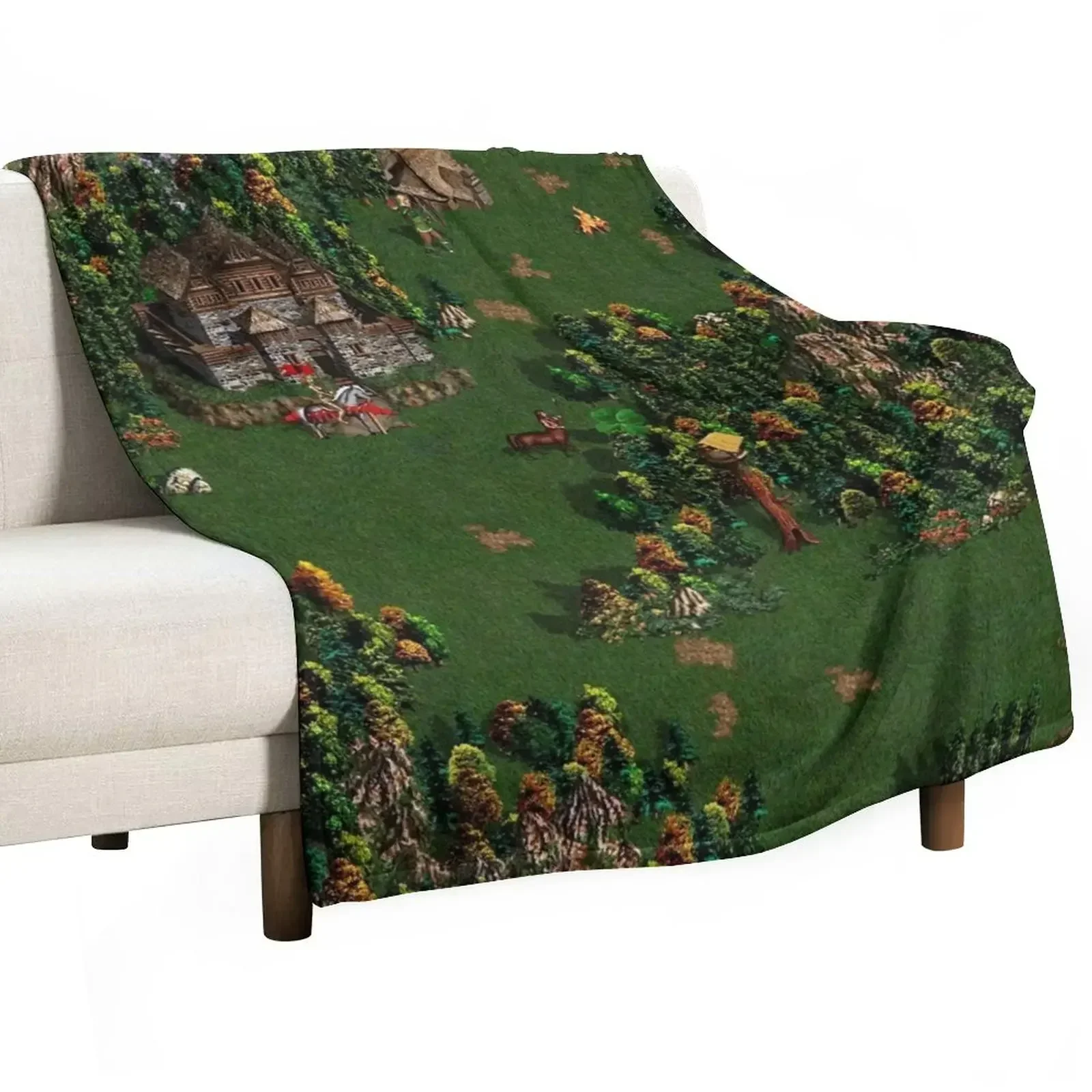 Heroes of Might and Magic III Upscaled screenshot Throw Blanket Flannels christmas gifts Blankets