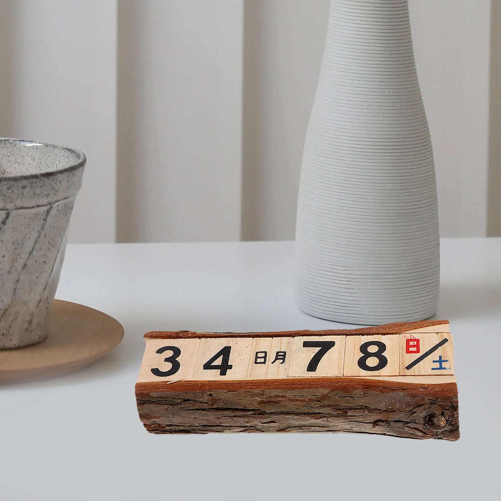 

2pcs Wooden Desktop Calendar Retro Perpetual Home Office Decor Accessories Bedroom Teacher St Calendar Household