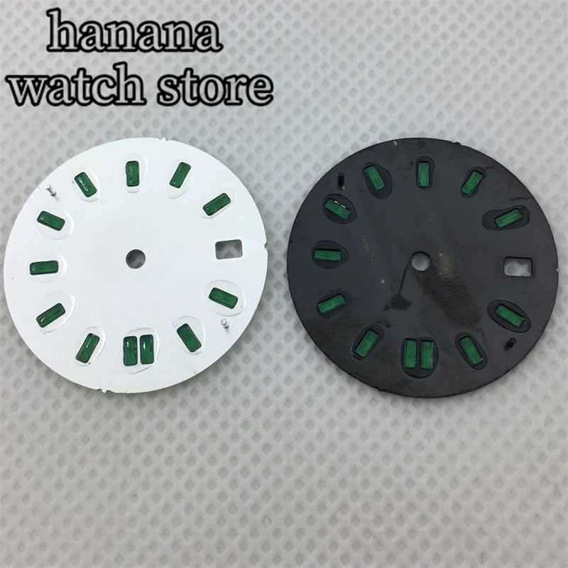 BLIGER 29.8mm Nautilus sterile dial Black White Blue Green dial amethyst crystal decoration index for NH35 NH36 movement