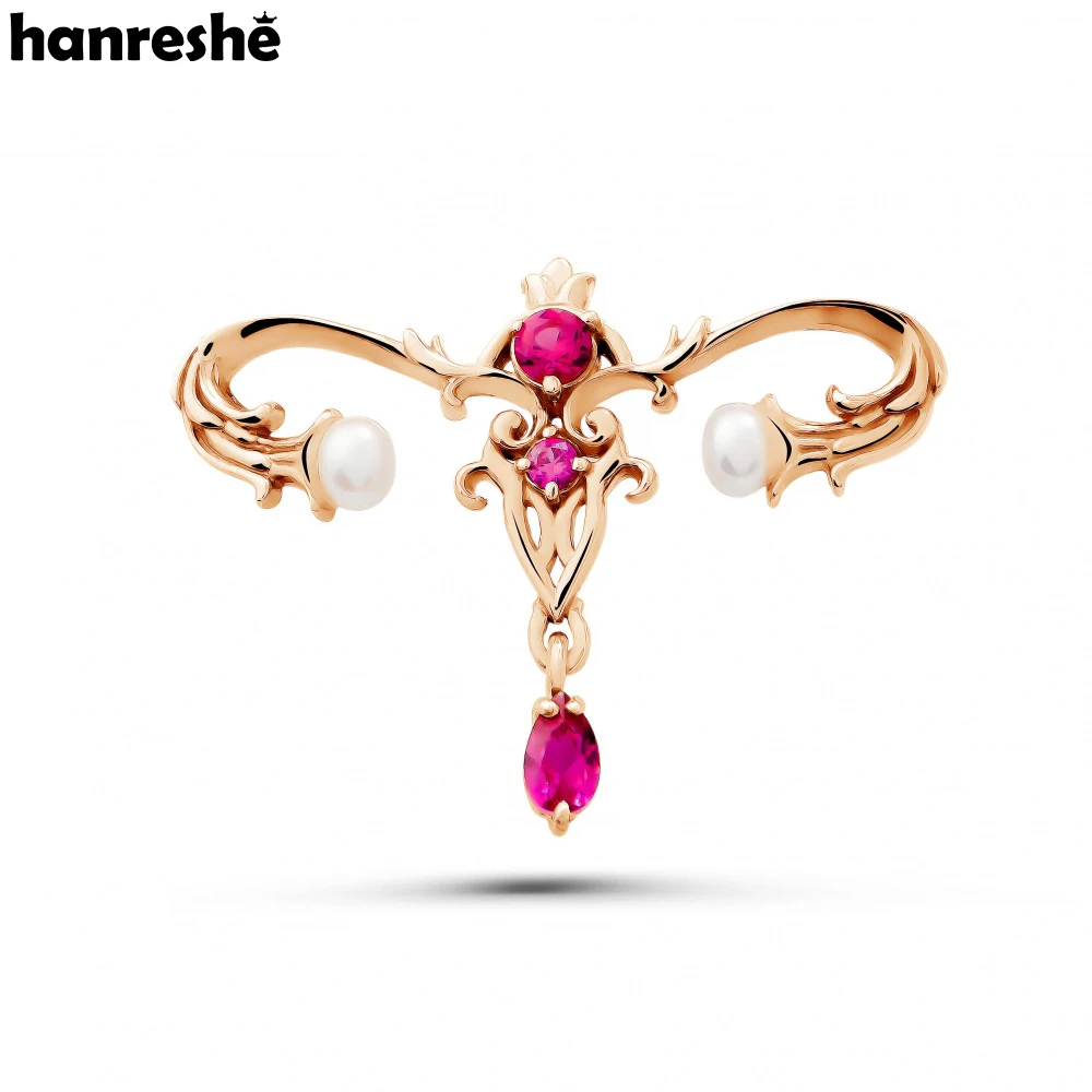 

Hanreshe Woman's Womb Medical Luxury Brooch Inlaid Crystal Pearl Charm Lapel Coat Uterus Pins Jewelry for Doctor Nurse