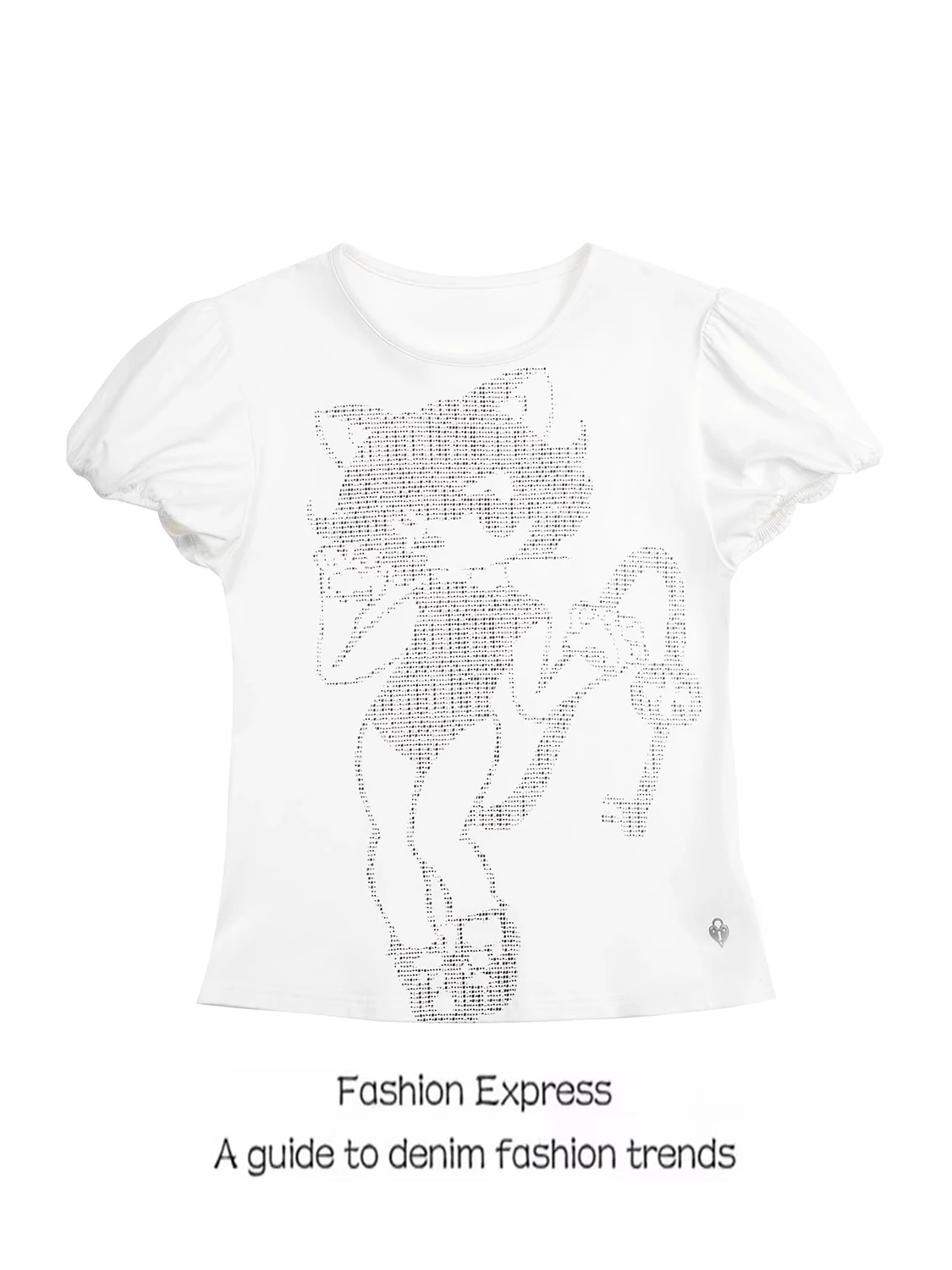 

Художественная облегающая футболка ort Sve с пузырьковыми песками для женщин, летний топ с принтом Faion, корейская одежда для поездок на работу