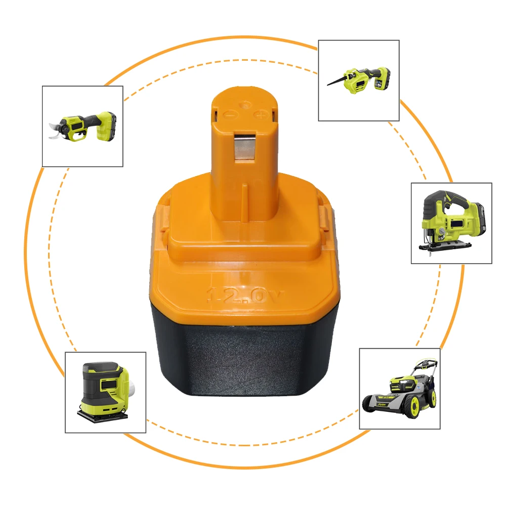 

12v 4.8Ah Replacement for Ryobi Battery 1400652 BID1211 CCD1201 CHD1201 CHD1202 CTH1201 CTH1202 FL1200 Cordless Power Tools