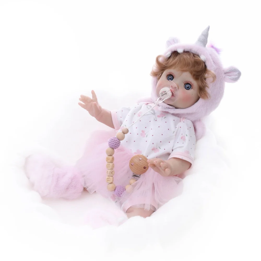 

Cloveray 18-дюймовая виниловая реалистичная кукла реборн всего тела, мягкая плюшевая виниловая кукла с единорогом, ручная работа, высокая цветная игрушка, детский рождественский подарок