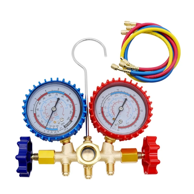 

Professional Car HVAC Gauge Set 1/4 Diagnostic Gauge Set for R134a R22 R404a Essential Tool for Automotive & Home Use