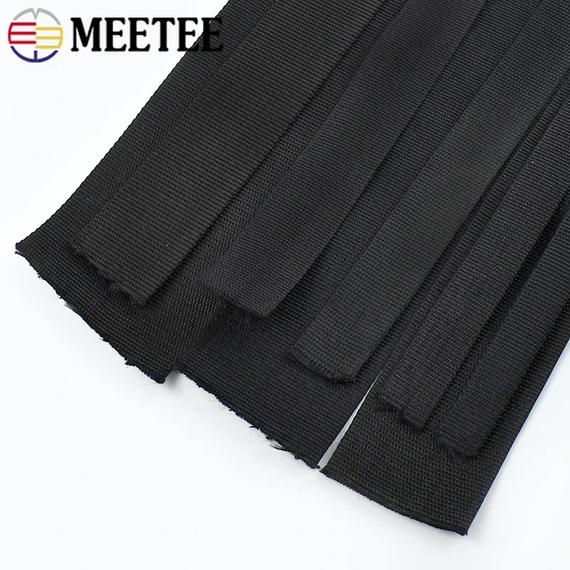 5/10Meters Black Polyester Webbing Band for Strap Backpack Pet Collar Ribbon Tapes DIY Belt Bag Garment Bias Binding Accessory