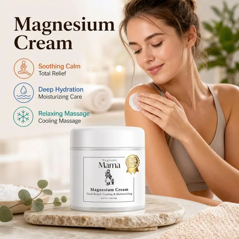 110g Magsume Mama Magnesium Cream, Cooling Moisturizing Body Cream Soothe Skin Discomfort Nourish & Soften Skin For Whole Body