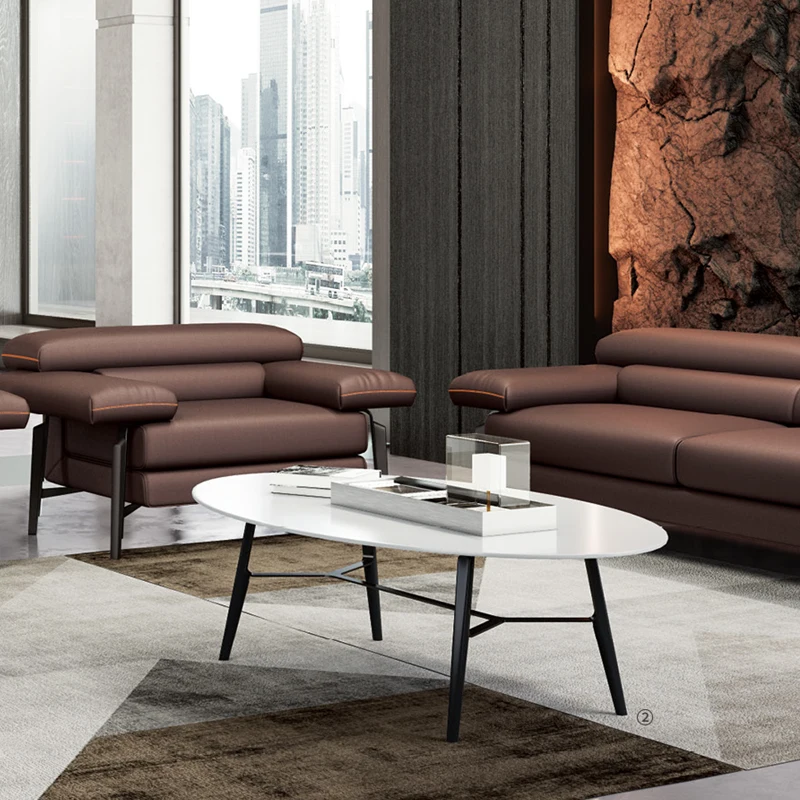 

#Genuine Leather Modular Office Sofa Set For Home Office School Hotels