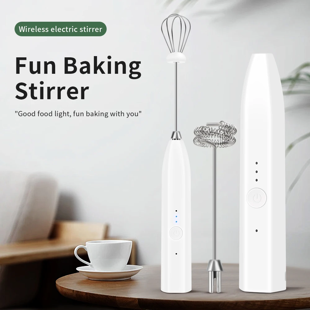 1 PCS Electric Egg Beater 3 Speeds Milk Frother Portable USB Mixer Hand Held Coffee Whisk Household Kitchen Gadgets Foamer