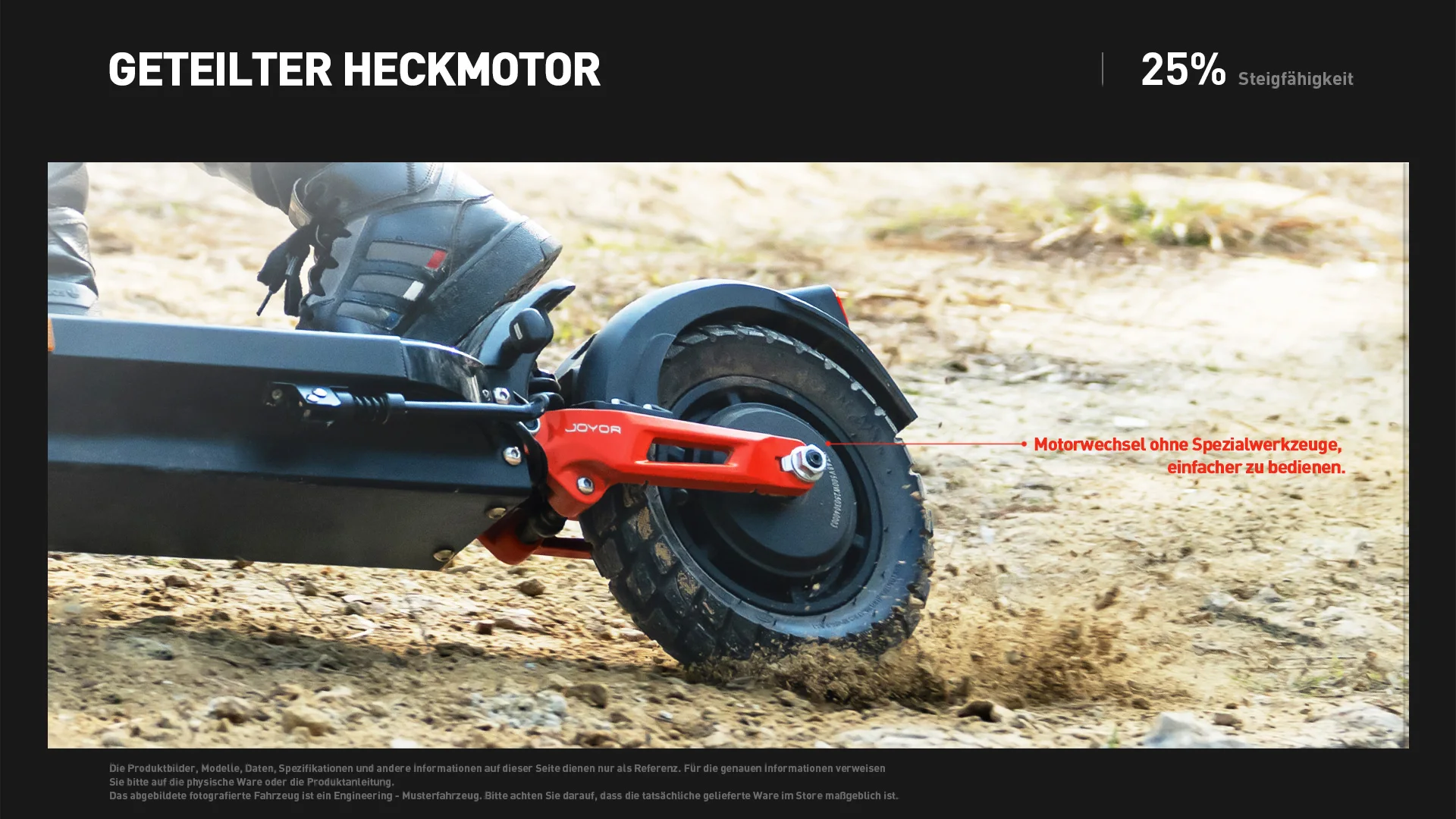 JOYOR T6E（ABE）Elektroroller für Erwachsene, 48V18AH Akku, faltbar, 10-Zoll-Reifen, All-Terrain-Elektroroller – Detail 4