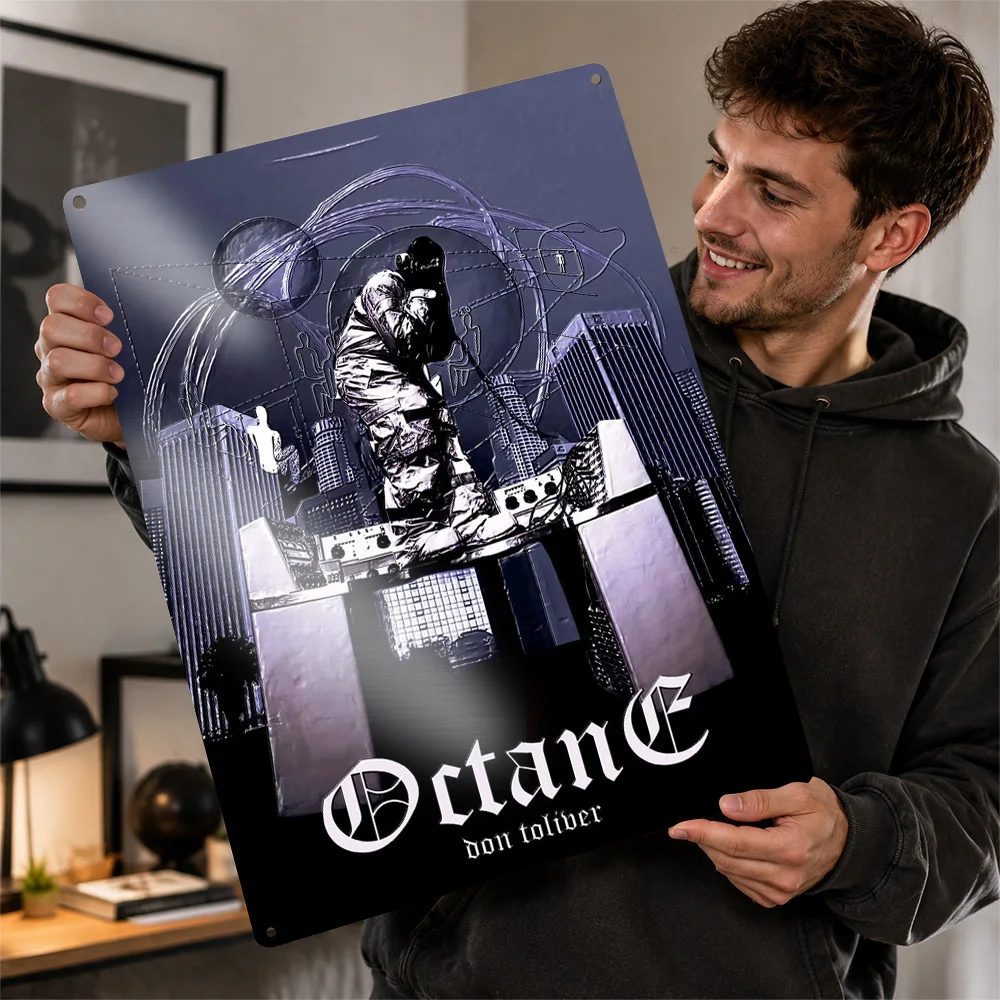 Don Toliver Octane Portrait Textured Metal Poster Graphic Wall Art For Music Studio Customized Aluminum Sign Hip Hop Fan Gift