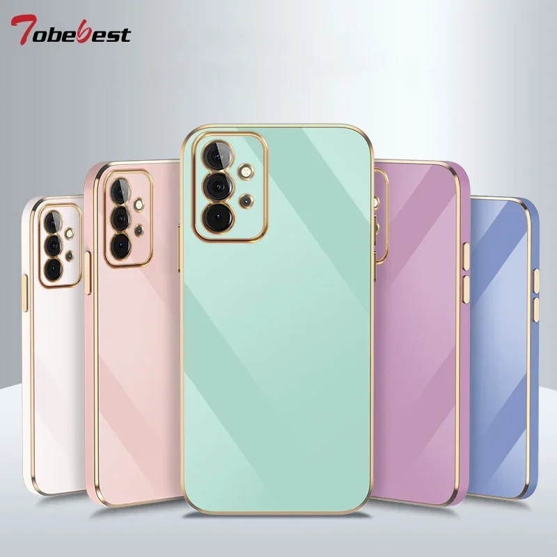 Solid Color Plating Silicone Phone Case for Samsung Galaxy A13 A23 A33 A53 A73 A14 A34 A54 A04 A04E A24 A15 4G 5G Soft Cover