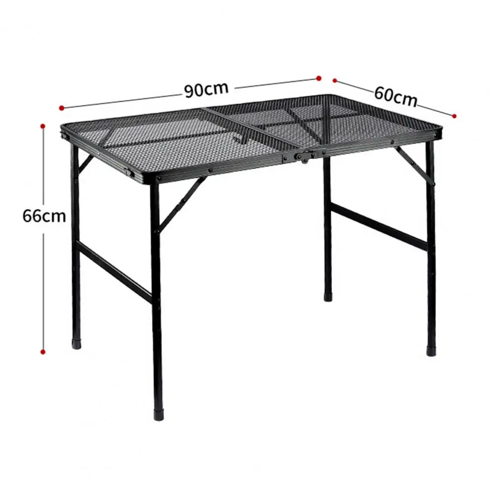 1 Set Outdoor Camping Table With Mesh Layer Side Pocket Lightweight For Self-Driving Trips Portable Table Picnic Folding Desk