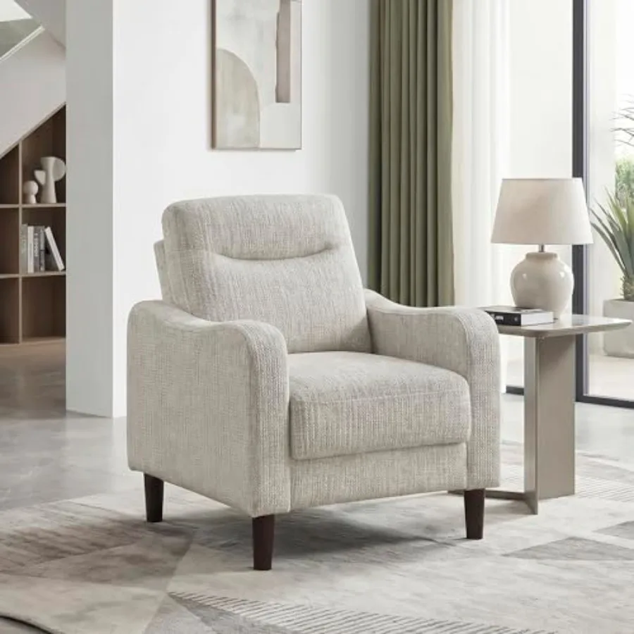 

Living Room Accent - Chenille Modern Arm, Sloped Track Arms, Attached Cushions, for Apartment/Bedroom/Reading Nook, Easy Assemb