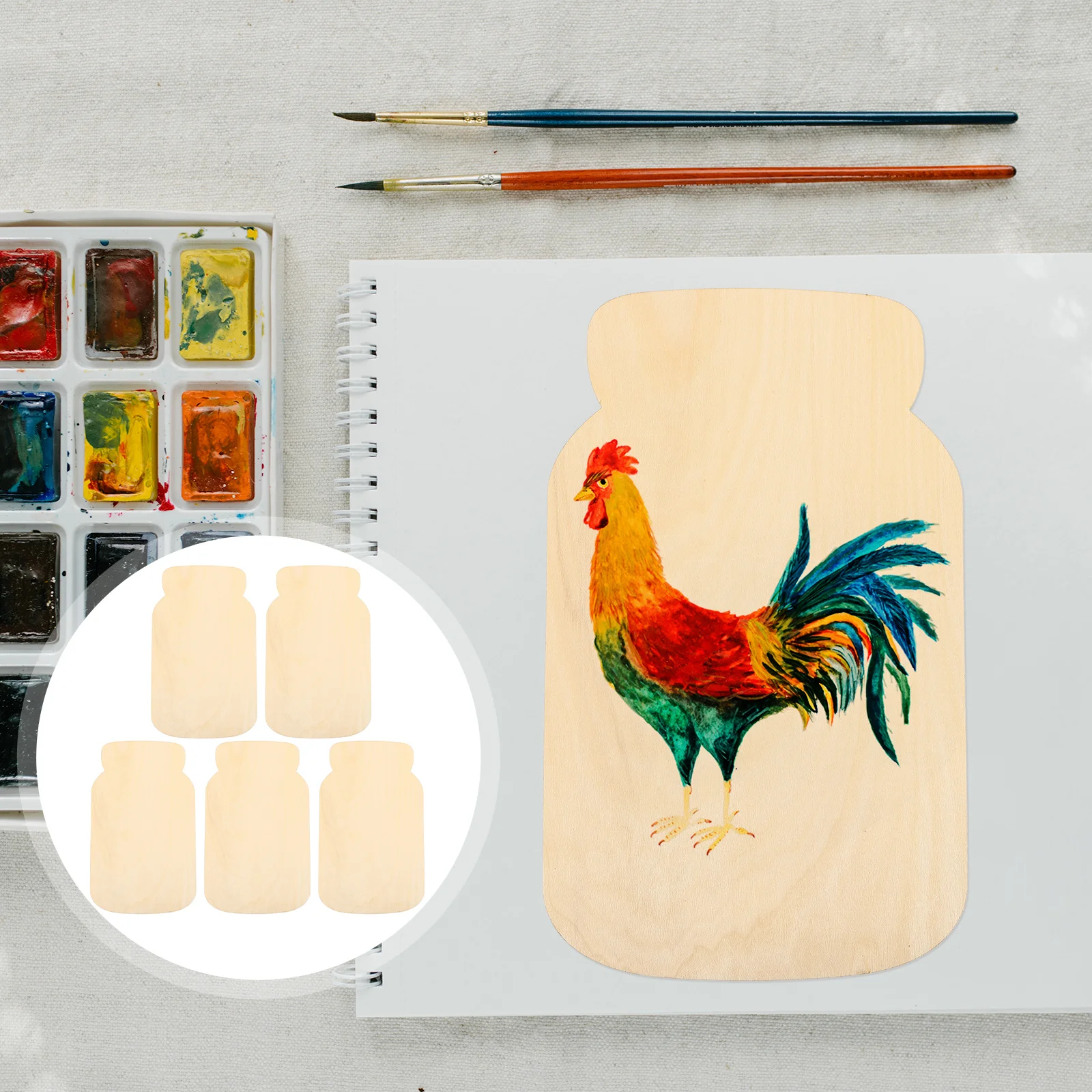 

5pcs Wood Cutout Unfinished Wood Slice Diy Craft Projects For Party Wedding Christmas Decorations Handicraft Tools