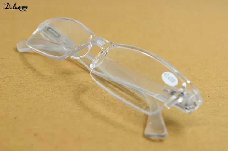 Spring Leg Strachable New Fashion Plexi Glass Transparent Reading Glasses +1 +1.5 +2 +2.5 +3 +3.5 +4