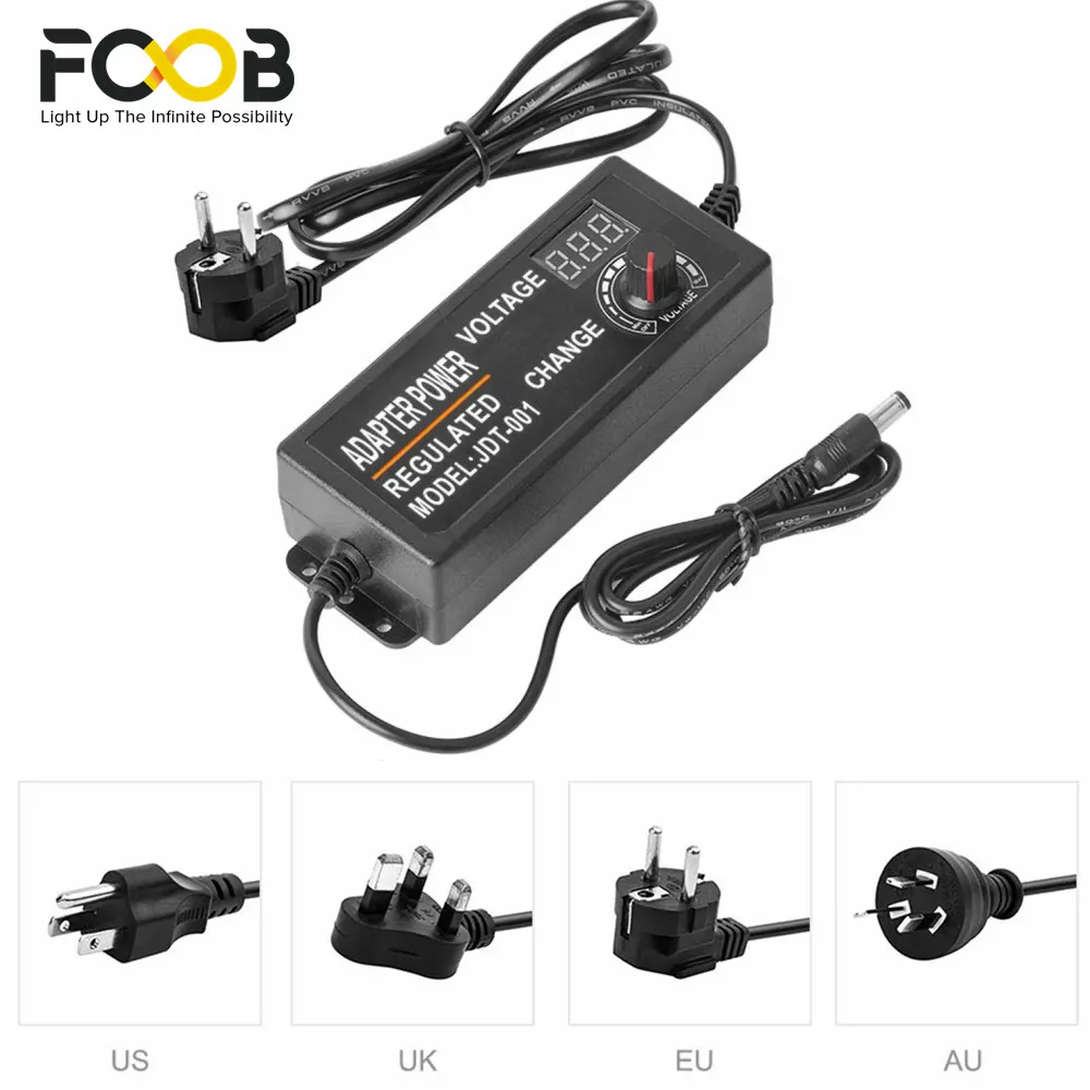 

Adjustable Power Supply AC to DC 3V 12V 24V Switching Universal Adapter Display Screen Voltage Regulated For LED Strip Light