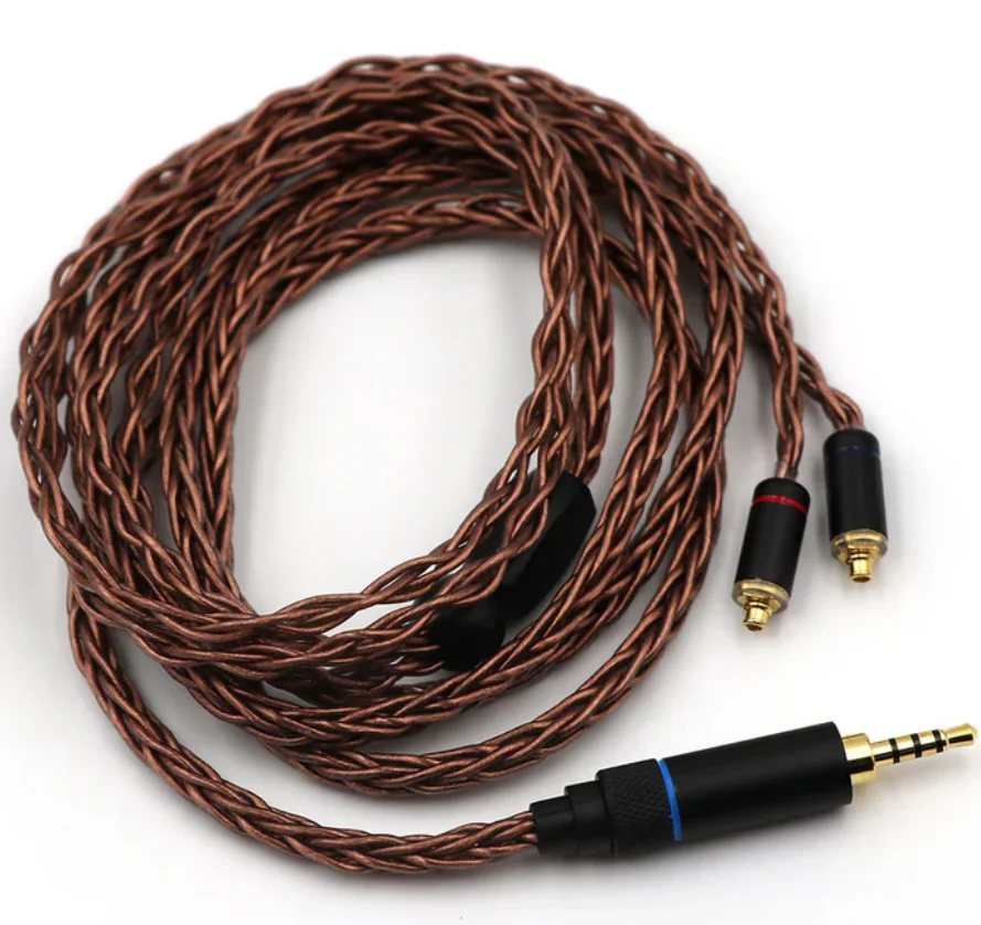 Linsoul HC-08 HiFi OCC 8 Strands 19 Core Braided Earphone Cable for Audiophile IEM Earbud 3.5mm/2.5mm Balanced MMCX