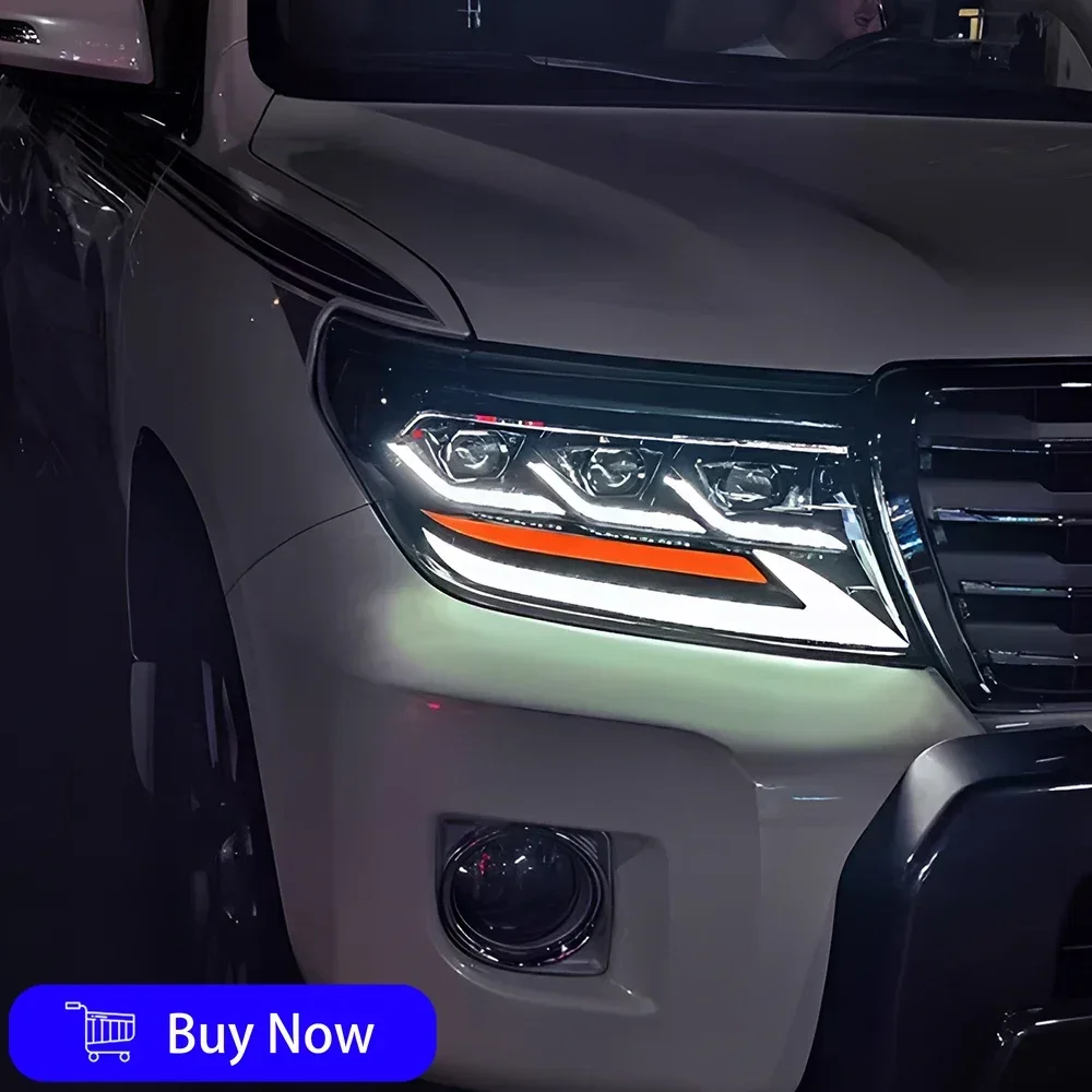 لتويوتا لاند كروزر 2008-2015 سيارة الجبهة مصابيح السيارات المصابيح الأمامية الجمعية ترقية جهاز عرض (بروجكتور) ليد 3 عدسة أداة الملحقات #4