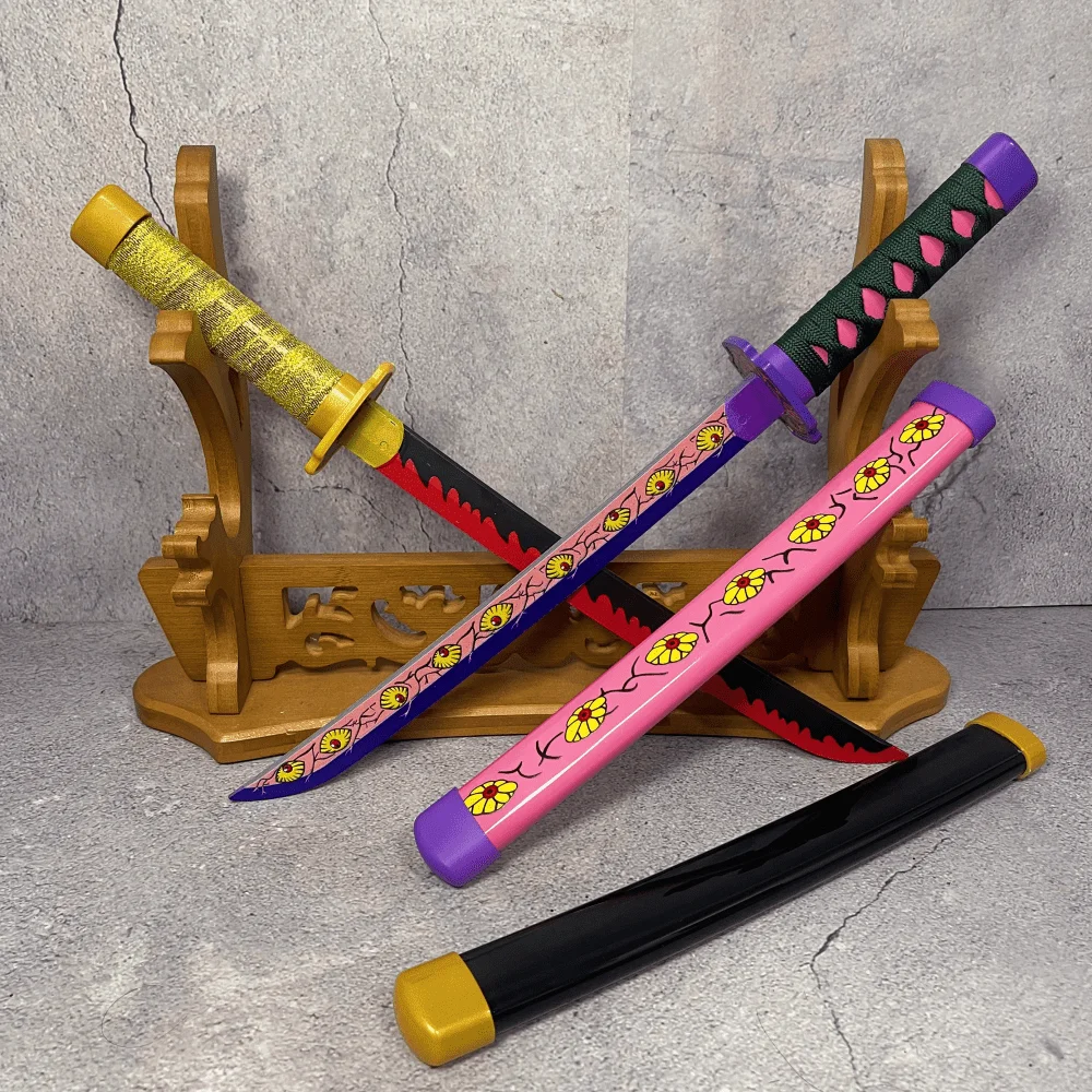 

16-дюймовый (42 см) пластиковый меч-катана «Истребитель демонов» Йориичи, японский нож ниндзя, реквизит для косплея, игрушка-нож ниндзя, подарок