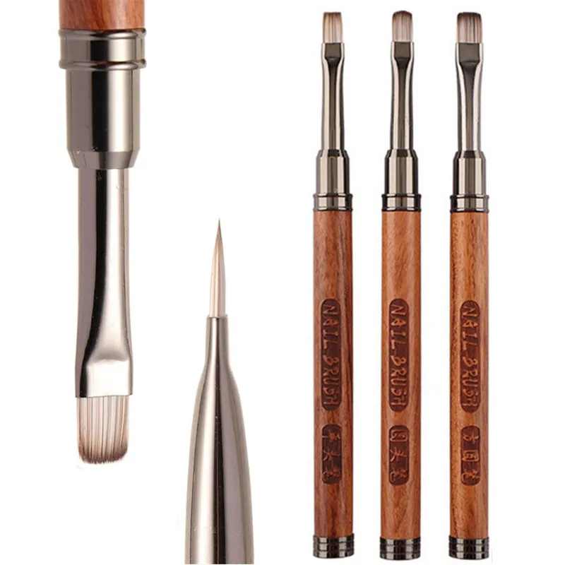 1/3 قطعة مقبض الخشب المستديرة هلام اللوحة فرشاة مسمار ل هلام تلميح تمديد الاكريليك منشئ ملحق مسمار فرش فنية هلام فرشاة الأظافر #5