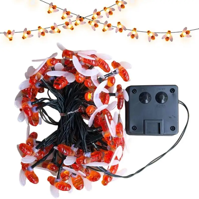 

Bee Lights Outdoor Bee Decor Solar Lights String 16Ft Warm White Waterproof LEDs Garden Decor Ambient Lighting For Patio Yard