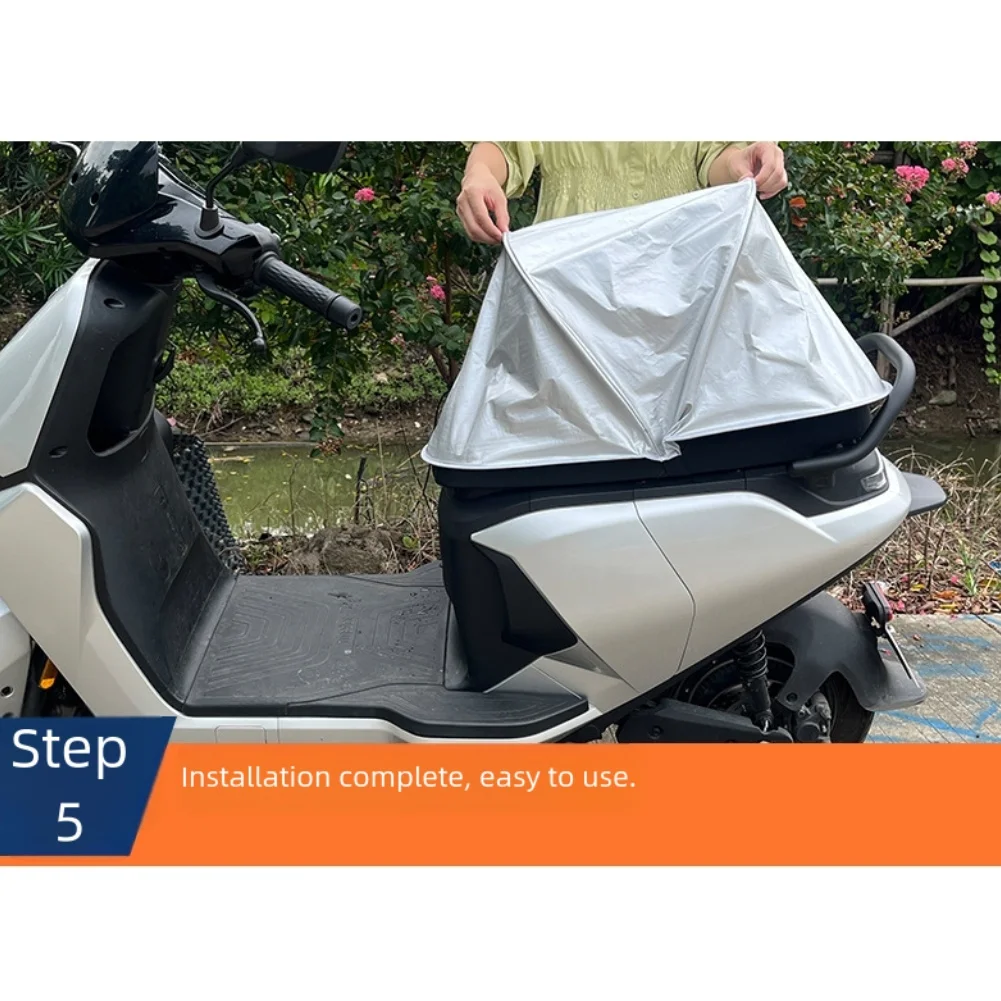 

Sunproof Motorcycle/Electric Scooter Seat Cover Waterproof Sunshade White Polyester Taffeta Silver-Coated UV-Ray Reflection