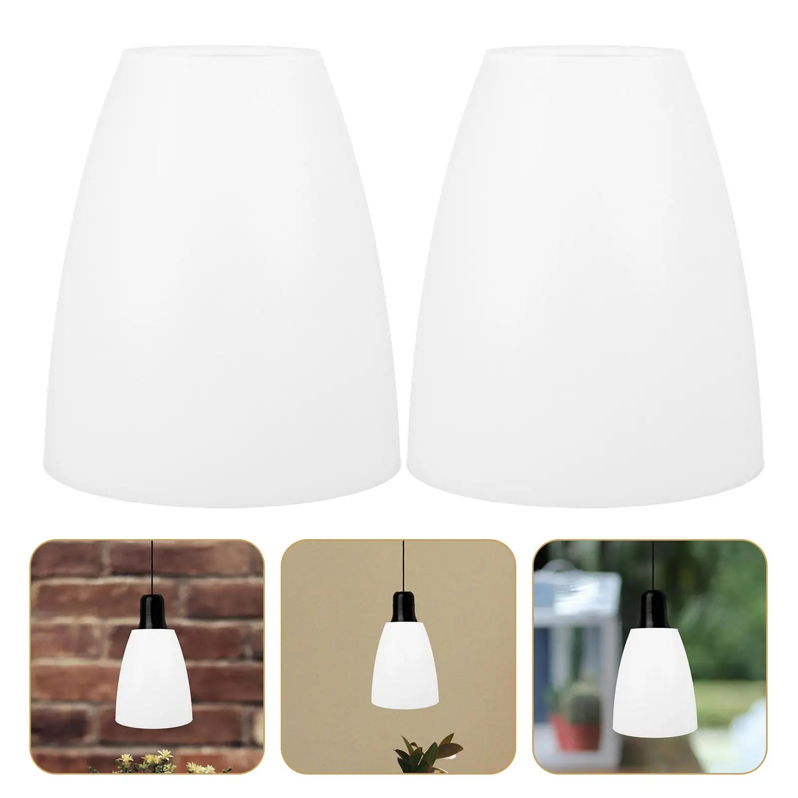 2Pcs Flat Lampshade White Plastic 42mm Middle Hole Easy Install Home Decoration Lighting Accessories Small Lamp Shades Wall