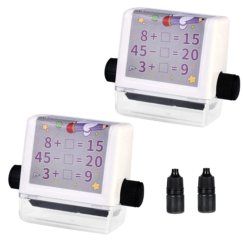 2 Pack Addition And Subtraction Roller Stamp Rolling Seal Of Mathematical Arithmetic Addition And Subtraction Within 100