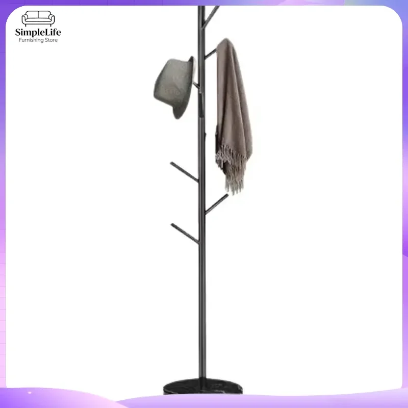 Metal Coat Rack Floor Standing Clothes Hanger Tree with Hooks Heavy Duty Iron Garment Organizer for Living Room Bedroom