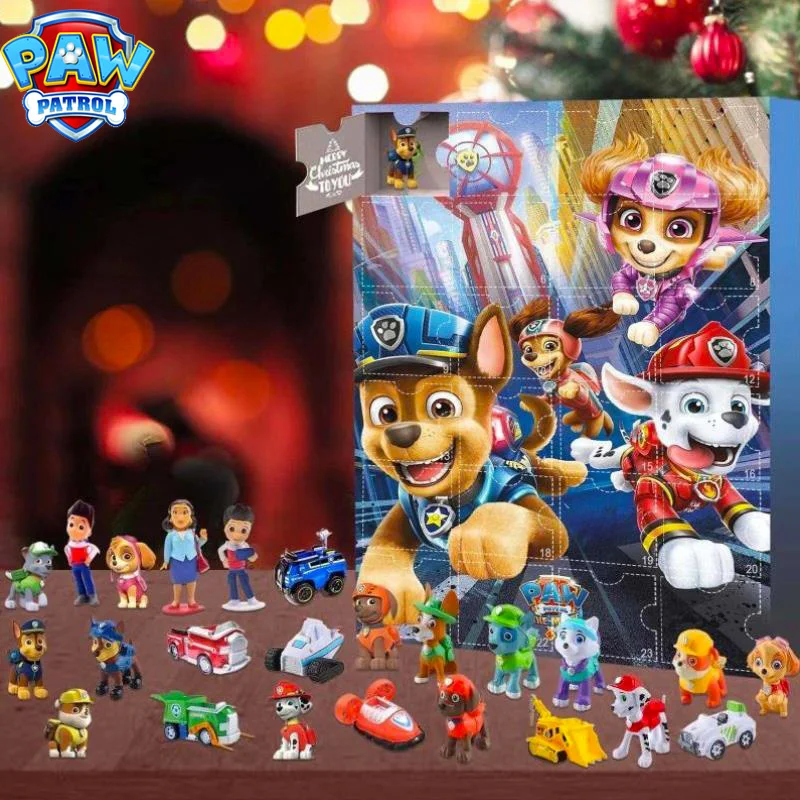 Disney Anime PAW Patrol Christmas Calendar Blind Box PAW Patrol Christmas Advent Calendar Gift 24 Day Countdown Gifts Blind Box