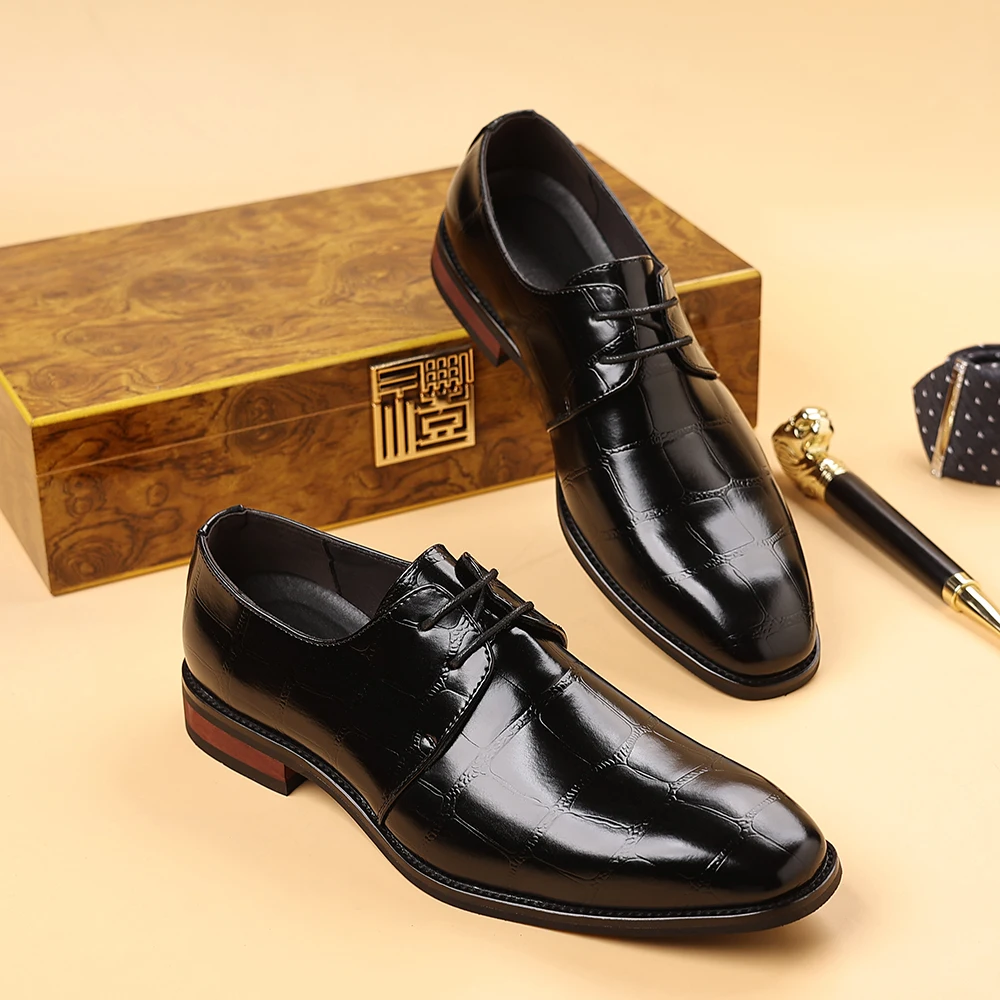 Stitched Oxford Shoes Lace up Polished Leather Dress Shoes with Hand Stitched Seamless Upper Black Blue Hand Painted Dress Shoes