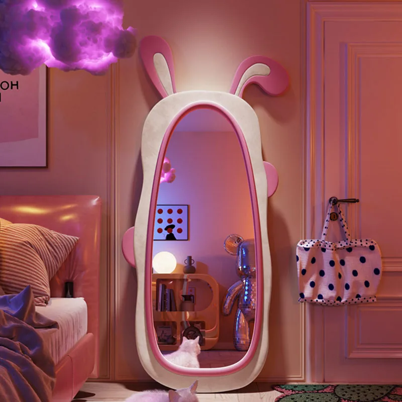 Cute Decorative Frame Mirror Floor Art Big Luxury Aesthetic Cool Full Body Mirror Design Standing Miroir Mural Home Furniture