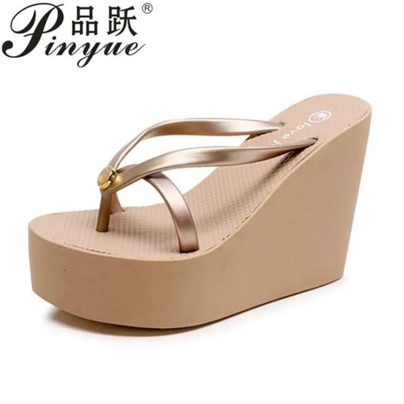 8cm 11cm Women Fashion Slippers Super High Heels Beach Flip Flops Soft  Summer Shoes Woman Platform Slides sandal