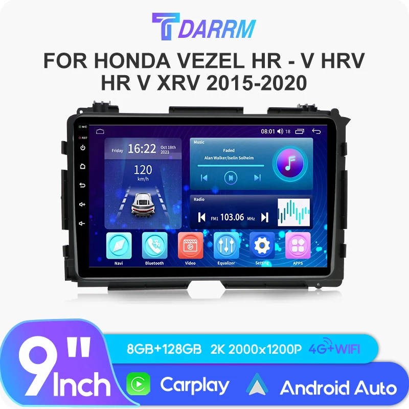 

For Honda Vezel HR - V HRV HR V XRV 2015-2020 Car Radio Multimedia Video Player Navigation GPS 4G WIFI Android 12 Carplay Auto