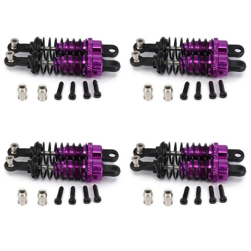 8 Pcs Oil Adjustable 65Mm Shock Absorber Damper For 1/18 Wltoys A959 A969 A979 K929 Hpi Hsp Traxxas Losi Tamiya,Purple